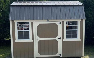 Lofted Barn – 8’x12′, Thatch Brown with 3×3 Windows and Upgraded Color