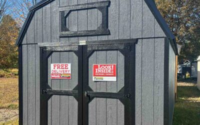 Lofted Barn – 10’x16′, Peppercorn Walls with Black Roof