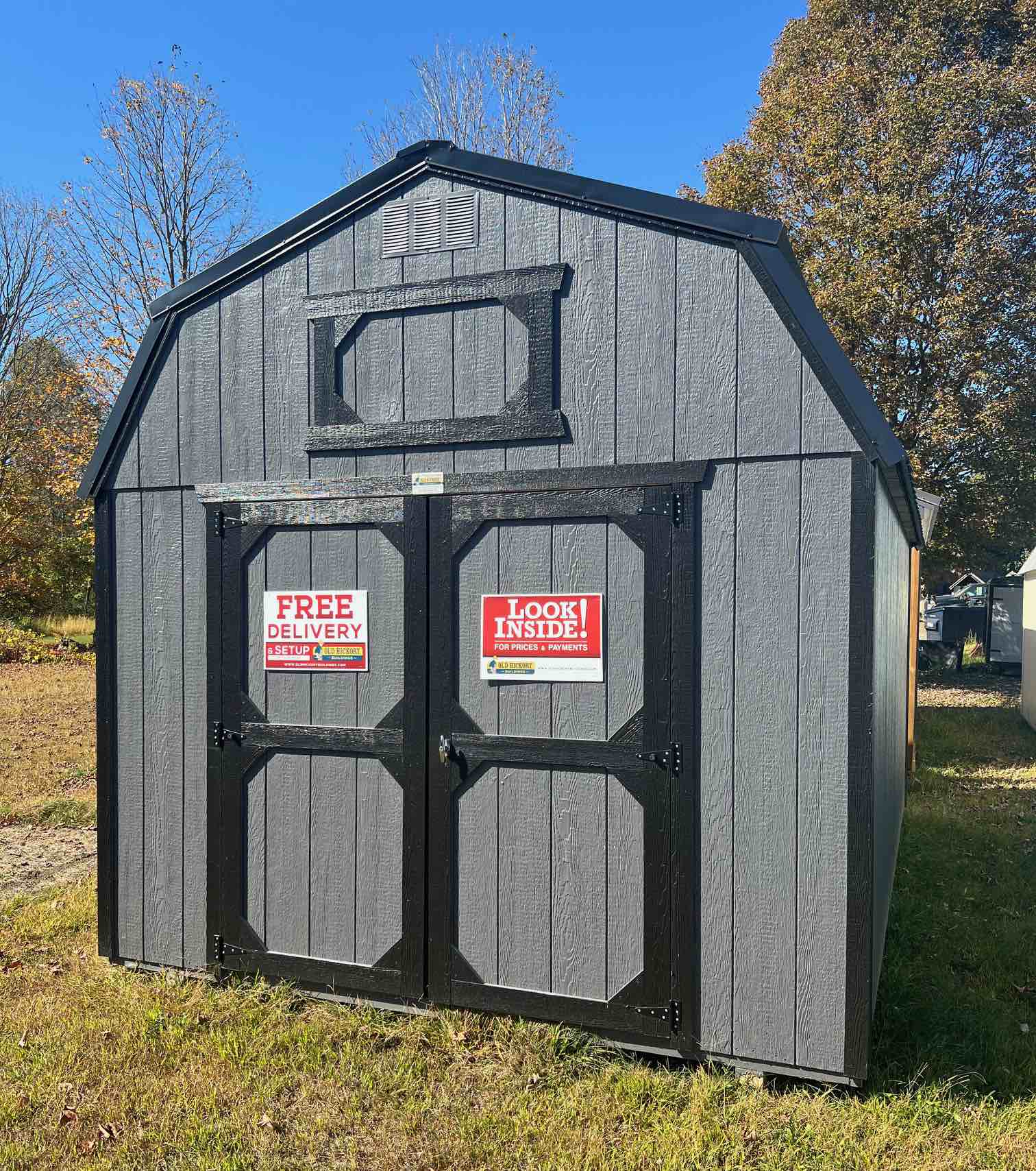 Grey Lofted Barn 10×16 Exterior